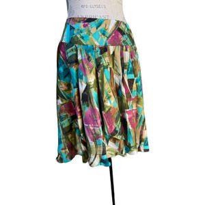 NWT Sunny Leigh skirt silkie abstract print Sz 10